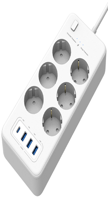 Giá tốt. 4 cổng PD 32W Smart Power Strip với ổ cắm AC 250V16A 4000W trực tuyến