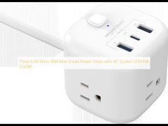 Ba cổng USB 18W Max Smart Power Strips với ổ cắm AC 125V10A 1250W